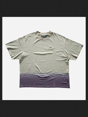 Evisu Kuro Cream/Beige & Purple Gradient Oversized T-Shirt